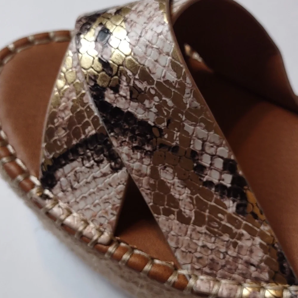 Soda platform snake print sandals